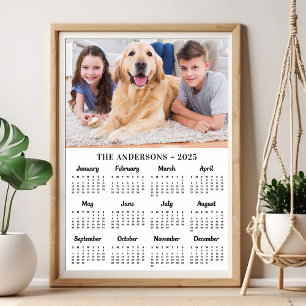 2026 Custom Photo 12 Month New Year Calendar Poster