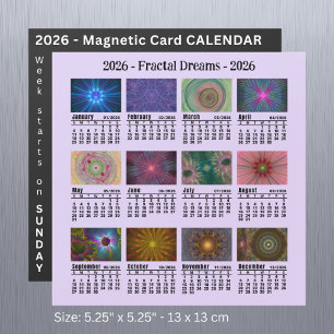 2026 Custom Photo Fractals Calendar Sunday start