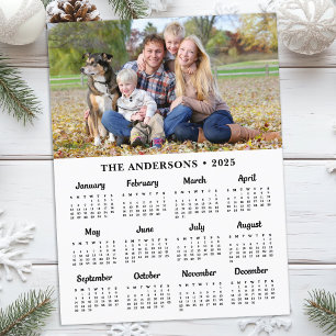 2026 Custom Photo Modern Family 12 Month Calendar Holiday Postcard