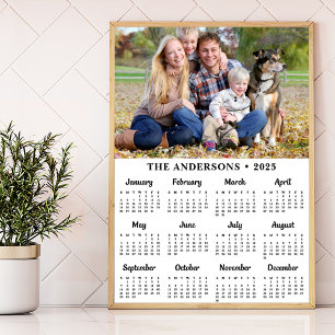 2026 Custom Photo Modern Year 12 Month Calendar Poster