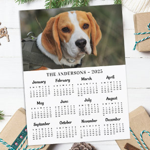2026 Custom Photo Pet Puppy Dog New Year Calendar  Holiday Postcard