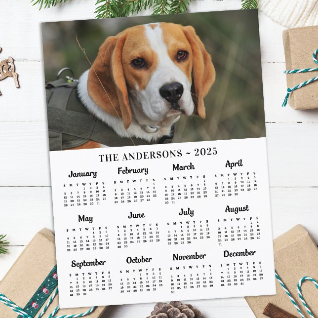 2026 Custom Photo Pet Puppy Dog New Year Calendar  Holiday Postcard (Creator Uploaded)