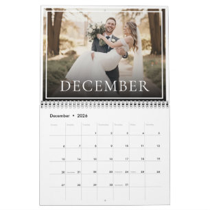 2026 Custom Wedding Photo Newlywed Chic Calendar