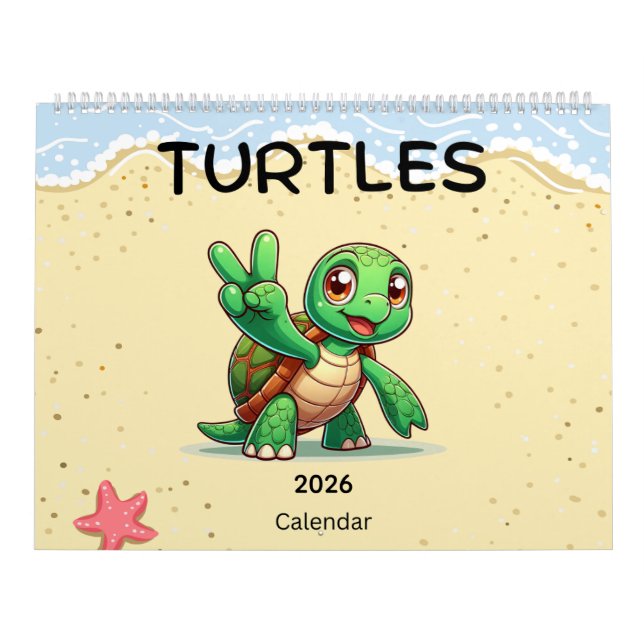 2026 Cute Turtles Celebrating Holidays  Calendar (Cover)