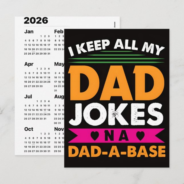 2026 Dad Jokes Advent Calendar Christmas Countdown Holiday Postcard (Front/Back)