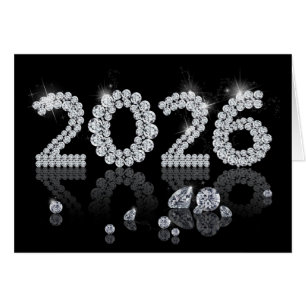 2026 Diamonds Luxury Happy New Year Greeting Card