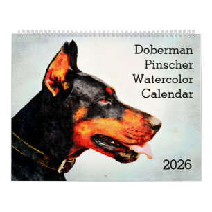 2026 Doberman Pinscher Dog Mama Dobie Lover Gift Calendar