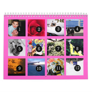 2026 Easy as 1 to 12 Your Own Photo Calendar Pink