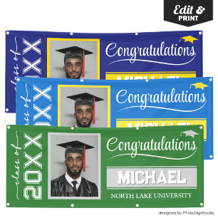 2026 Editable Graduation Banner with Name & School