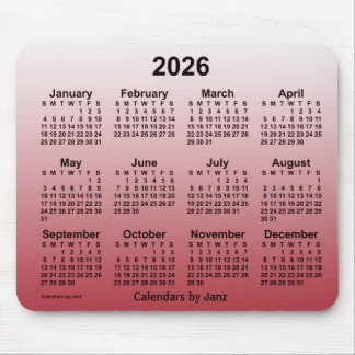2026 Faded Cherry Calendar by Janz Mouse Pad