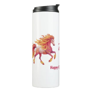 2026 Fiery Horse – Happy Chinese New Year Thermal Tumbler