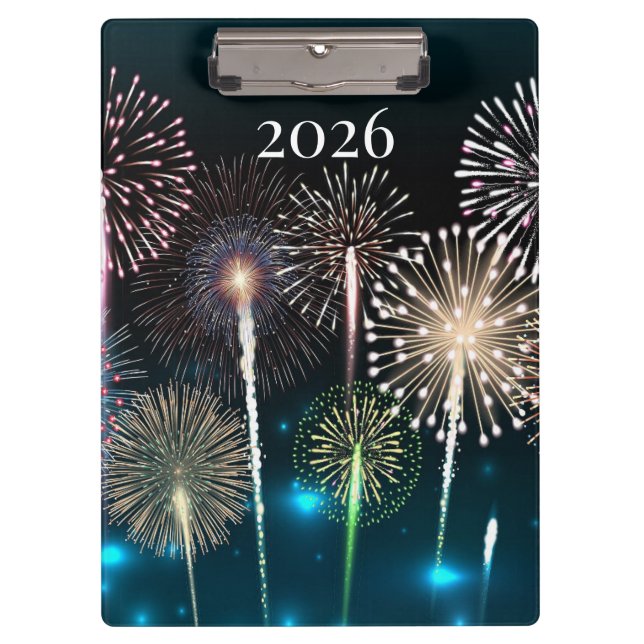 2026 Fireworks, Happy New Year Clipboard (Front)