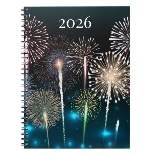 2026 Fireworks, Happy New Year Spiral Notebook