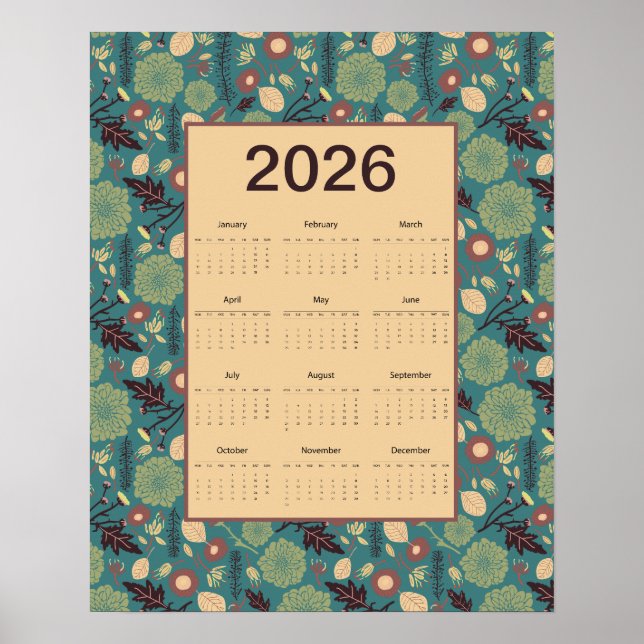 2026 Floral Calendar Poster (Front)