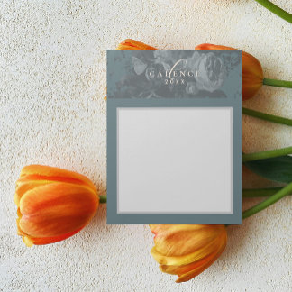 2026 Floral Chic Artistic Typography Teal Business Notepad