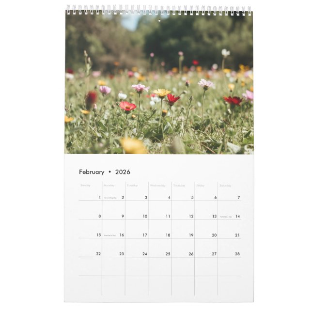 2026 Flowers Calendar (Images created by Grok) (Feb 2026)