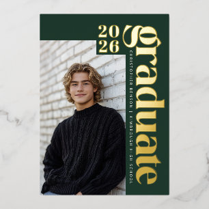 2026 Forest Green Modern Photo Graduation Gold
