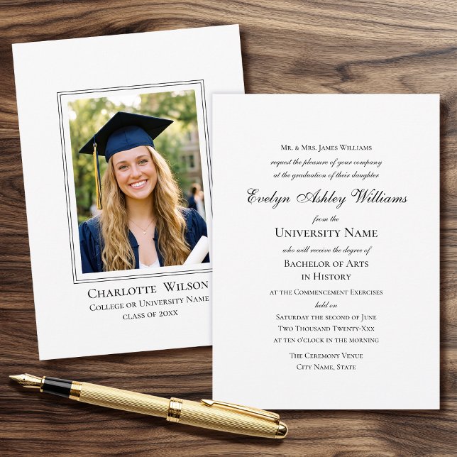 2026 Formal Commencement Invitation Photo Card (Creator Uploaded)