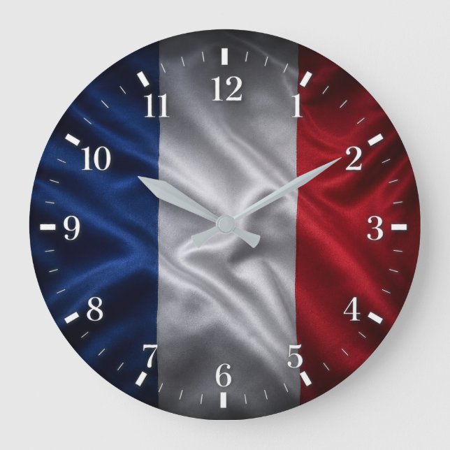 2026 France Flag Watch Large Clock (Front)
