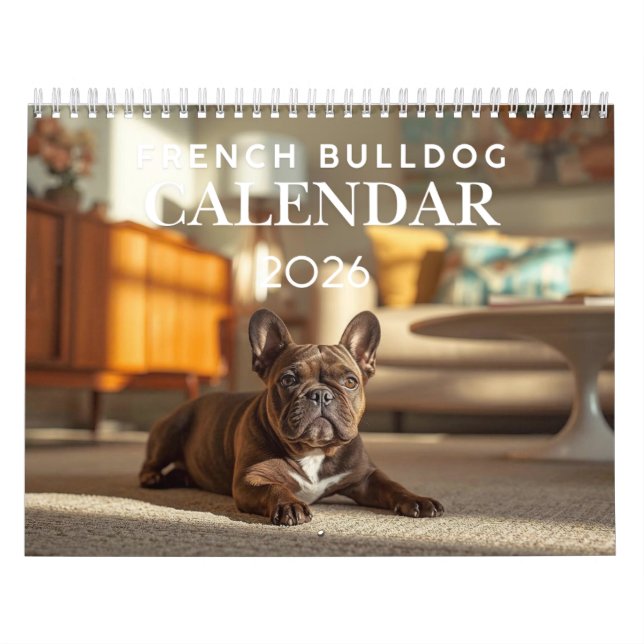 2026 French Bulldog Calendar | 12 Months (Cover)