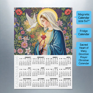 2026 Fridge Calendar, Sacred Heart of Mary /Prayer