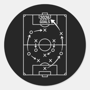 2026 Goals Soccer Strategy Classic Round Sticker