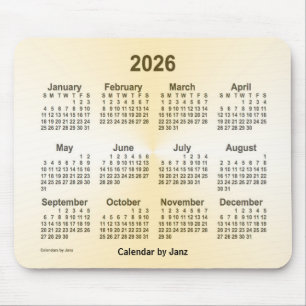 2026 Gold Calendar by Janz Mouse Pad