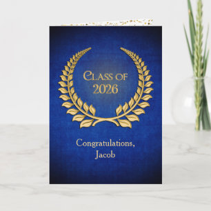 2026 Gold Graduation Laurel Wreath   Card