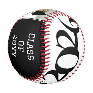 2026 GRAD Black & White Graduation Photo Baseball