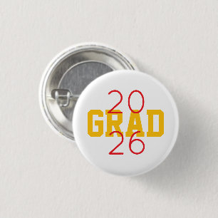 2026 GRAD Custom School Colours Fun 1 Inch Round Button