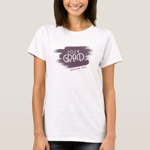 2026 Grad Dark Purple Brushstrokes Graduate T-Shirt