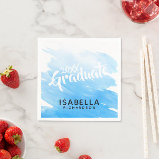 2026 Graduate Blue Ombre Watercolor Napkin