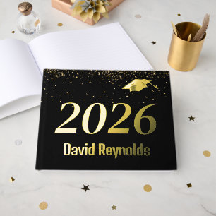 2026 Graduation Gold and Black Guest Book