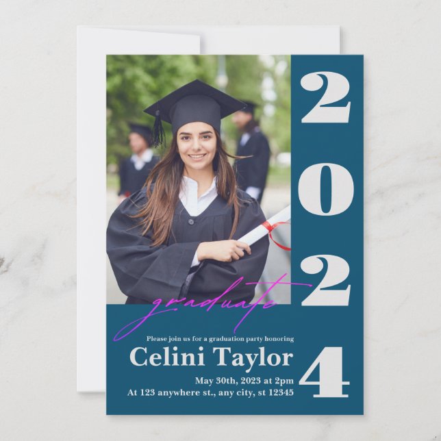 2026 Graduation Party Invitation with Photo  (Front)