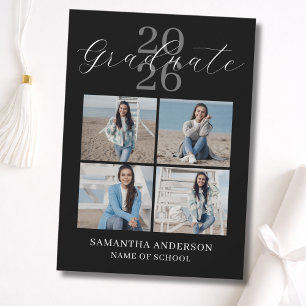 2026 Graduation Photo Modern Script Announcement