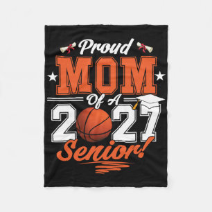 2026 Graduation Proud Mom Of A Basketball Senior _ Fleece Blanket