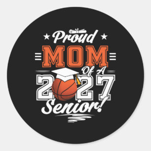 2026 Graduation Proud Mom Of A Sketll Senior _4 Classic Round Sticker