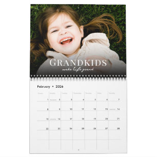 2026 Grandkids Make Life Grand Custom Photo  Calendar