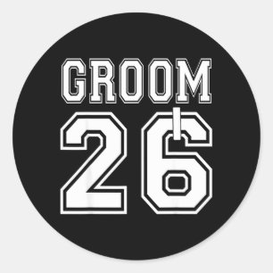 2026 Groom Engagement Party Matching Honeymoon Classic Round Sticker