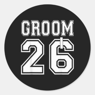 2026 Groom Engagement Party Matching Honeymoon Classic Round Sticker