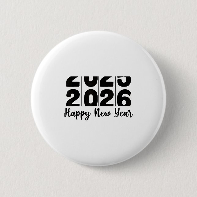 2026 Happy New Year Bold Numbers Celebration Party 2 Inch Round Button (Front)
