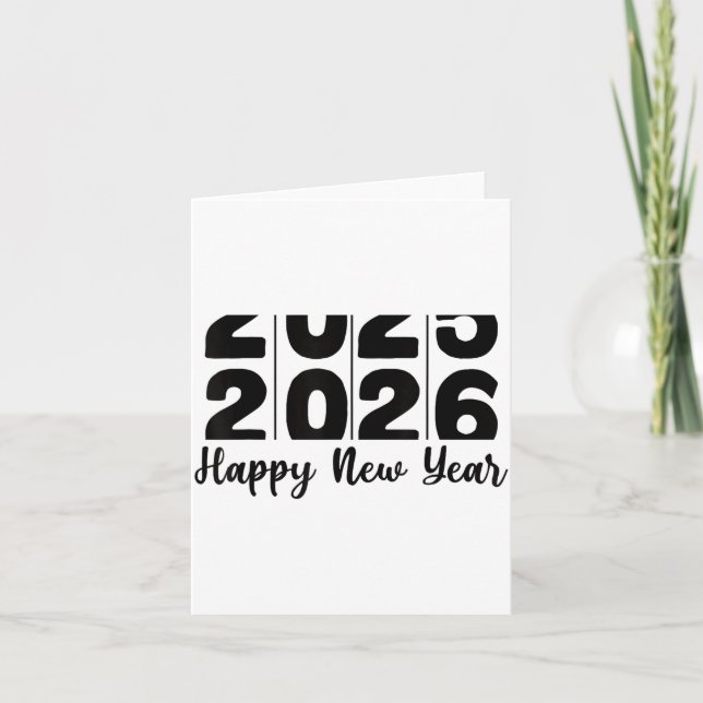 2026 Happy New Year Bold Numbers Celebration Party Card (Front)