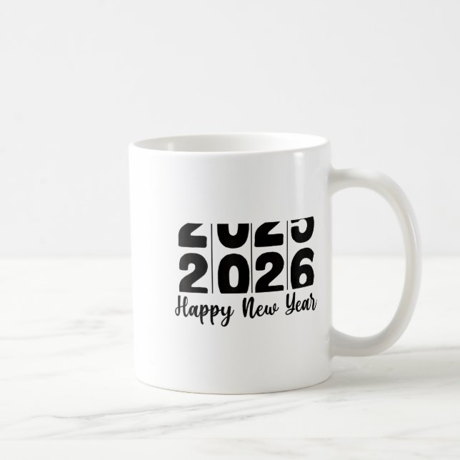 2026 Happy New Year Bold Numbers Celebration Party Coffee Mug (Right)