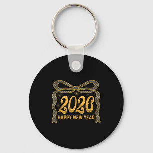 2026 Happy New Year Bow Fireworks Celebration Desi Keychain