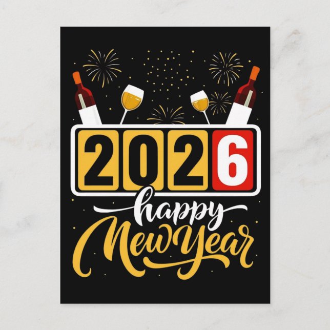"2026 Happy New Year" Celebration Design  Postcard (Front)