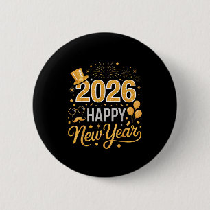 2026 Happy New Year Celebration For Party Enthusia 2 Inch Round Button
