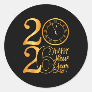 2026 Happy New Year Classic Round Sticker