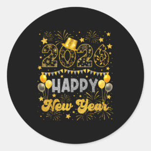 2026 Happy New Year Eve Celebration Firework Men W Classic Round Sticker