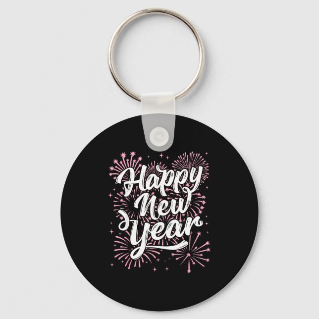 2026 Happy New Year Eve Party Firework Men Women K Keychain (Front)