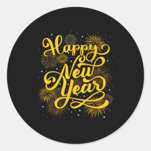 2026 Happy New Year Firework New Year's Eve Party  Classic Round Sticker